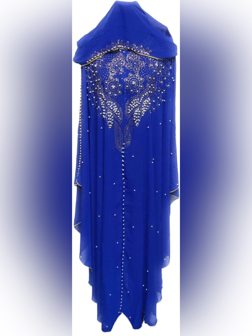 New Luxury Women Blue Abaya Long Dress